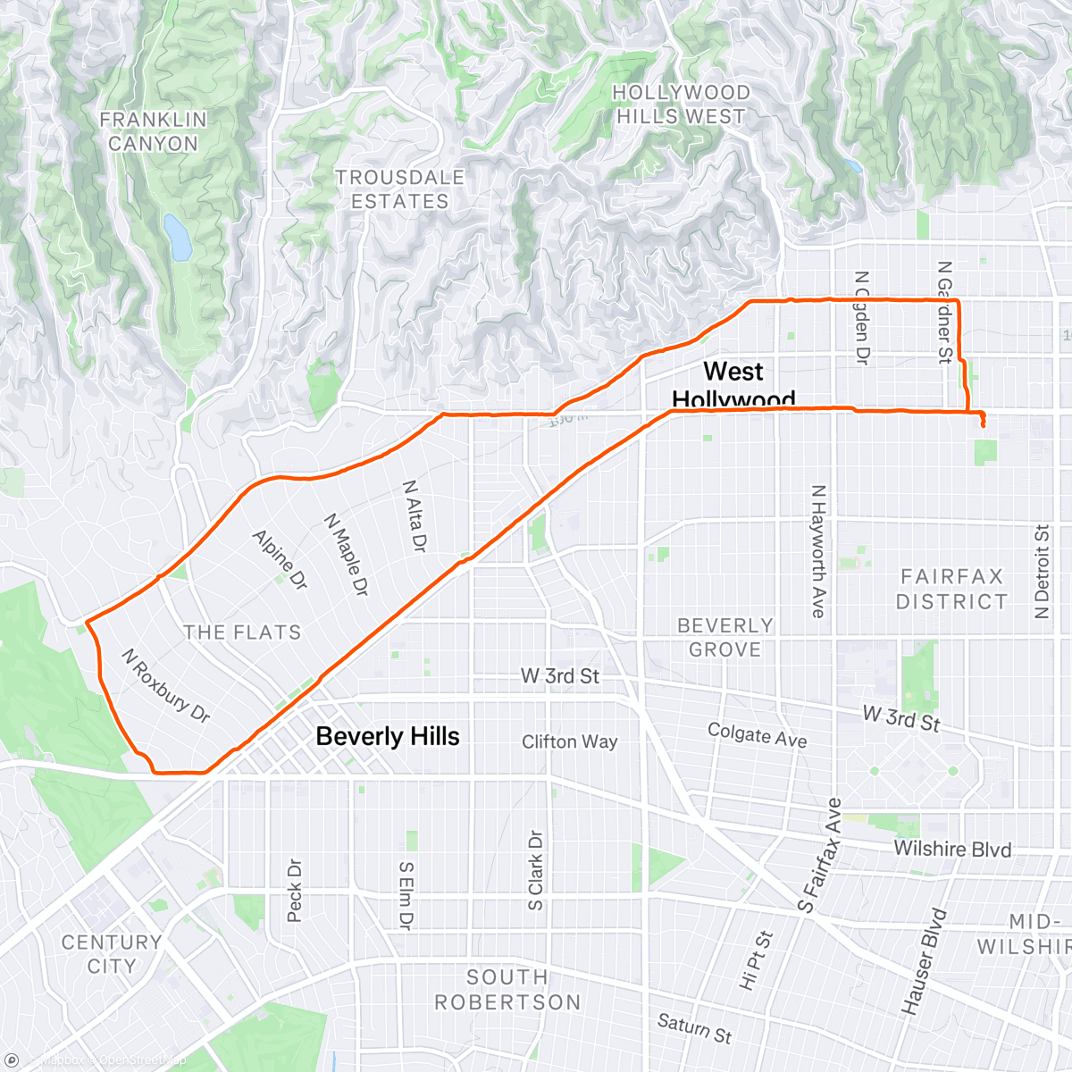 Map of the activity, Morning Run