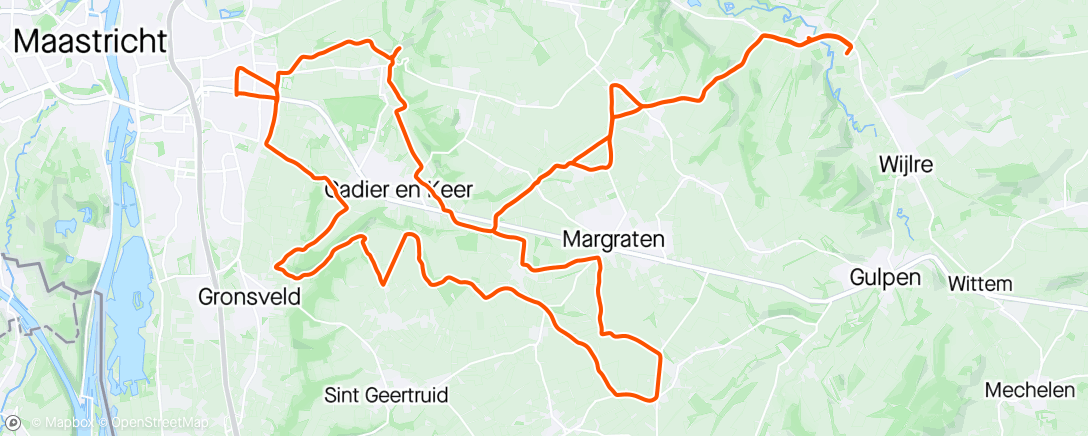 Map of the activity, MTB Caves van Bemelen