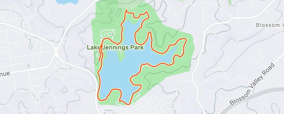 Map of the activity, Christmas family hike around lake Jennings  🥰🎄