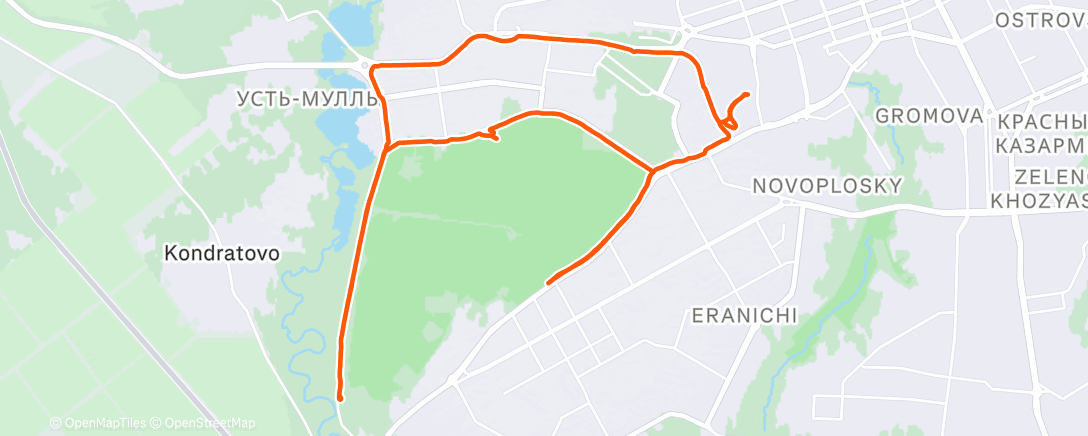 Map of the activity, Утренний забег