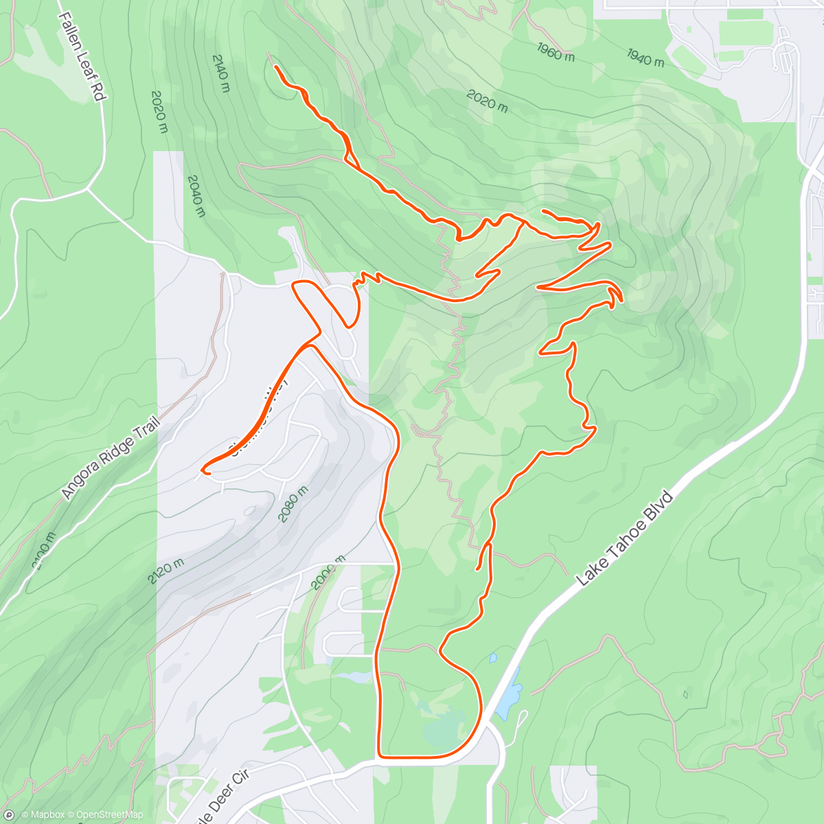 アクティビティ「Tahoe Mountain Bike Ride」の地図