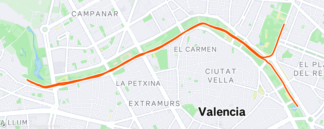 Map of the activity, Carrera de mañana