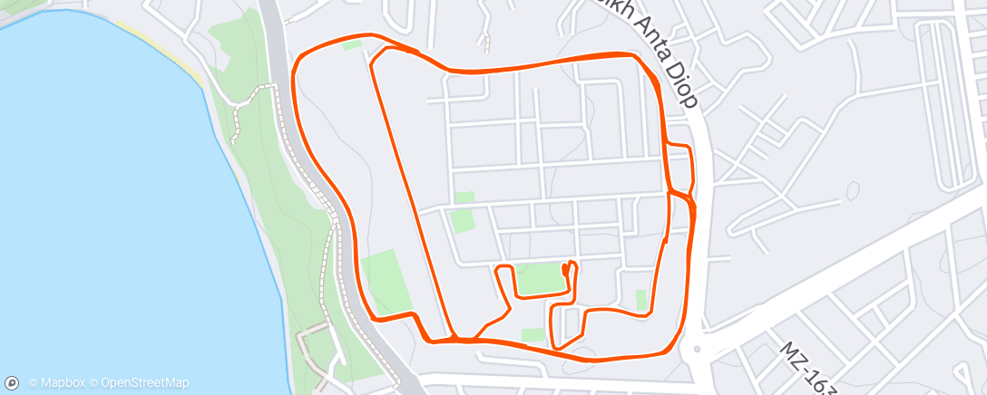 Map of the activity, Course à pied en soirée