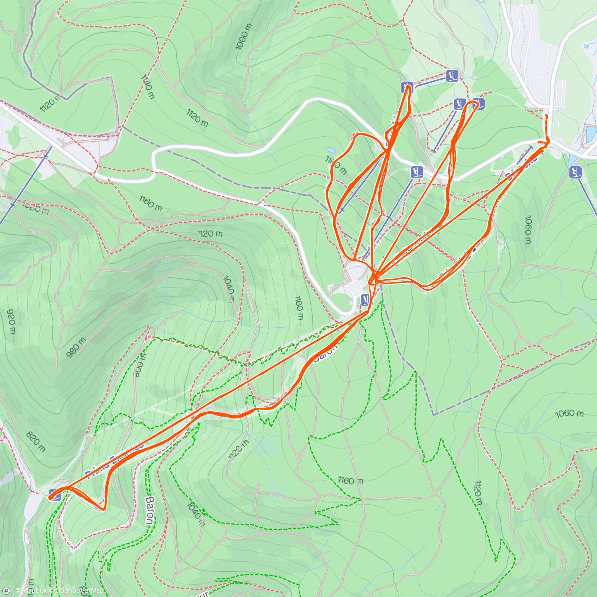 Map of the activity, Skiabfahrt auf dem Keilberg mit Lucas