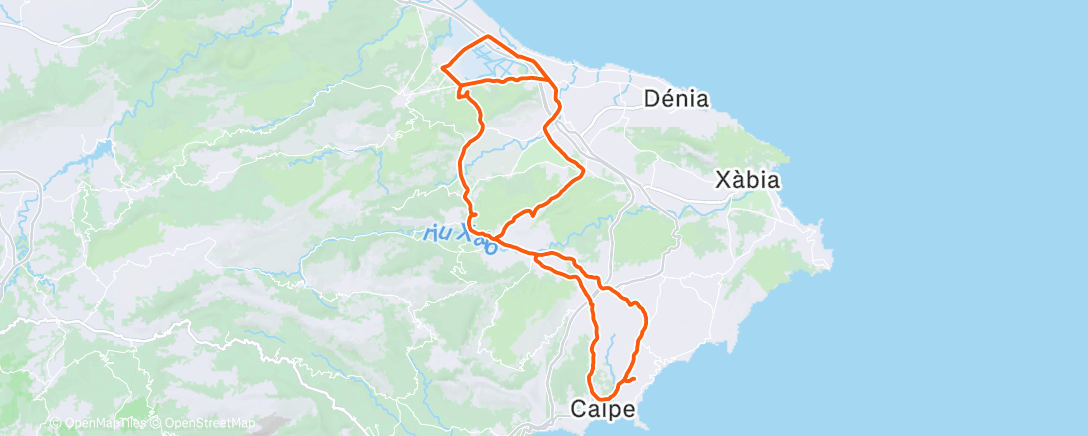 Map of the activity, Cycling