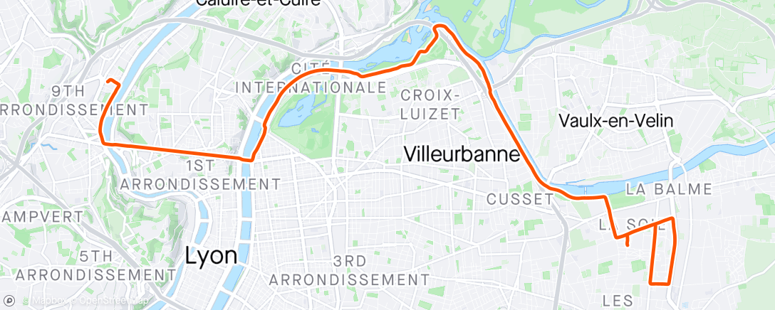 Map of the activity, Morning Ride