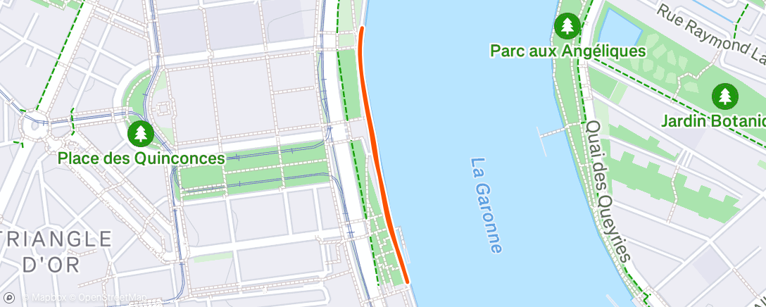 Map of the activity, Course à pied le matin