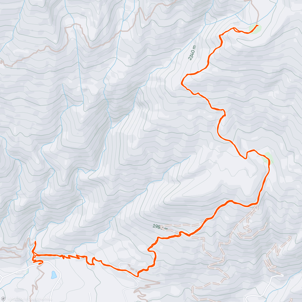 Map of the activity, Three falls to Hamagog