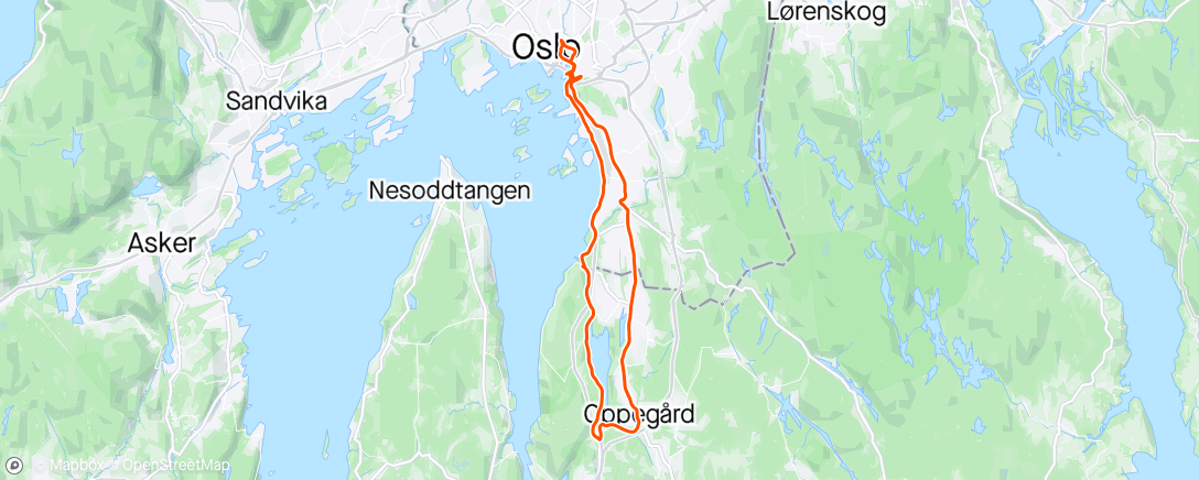Map of the activity, Med gravel til Oppegård