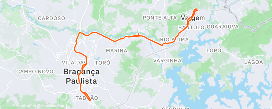 Map of the activity, Manhã Ciclismo