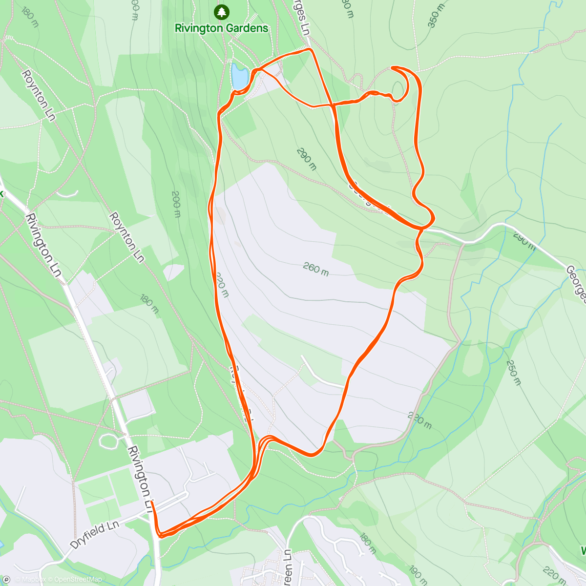 Map of the activity, Hike to pike trail jog back down x 3 🌫️🌫️🌫️