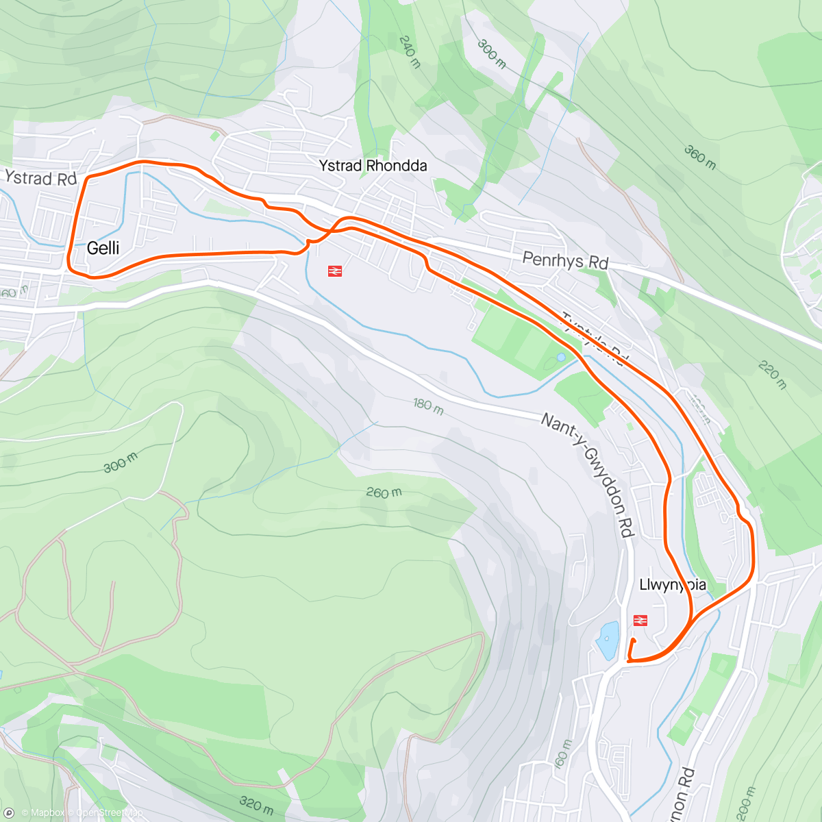 Map of the activity, Taper run