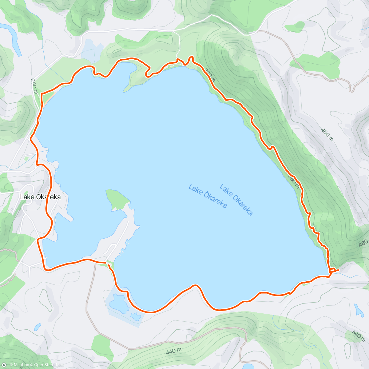 アクティビティ「Lake Ōkāreka loop 😁」の地図