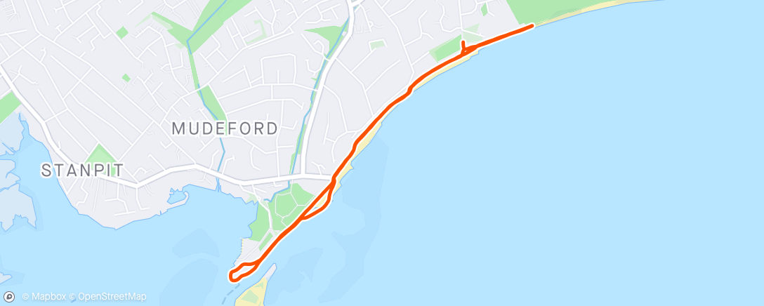 Map of the activity, Morning Mudeford Run