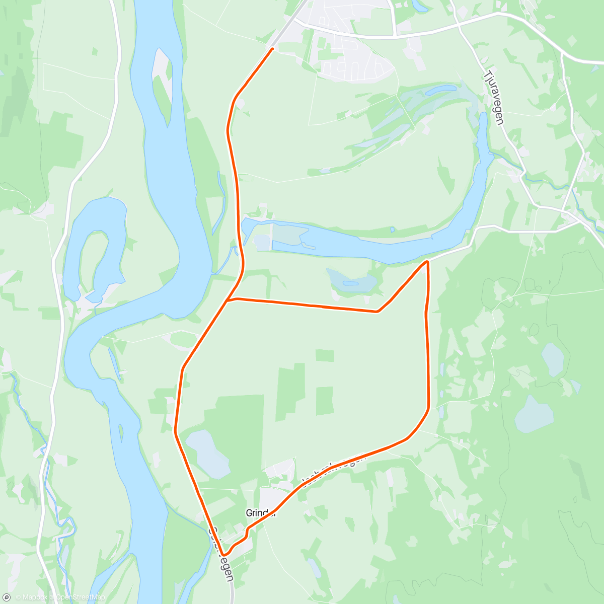 Karte der Aktivität „Grue halvmaraton”