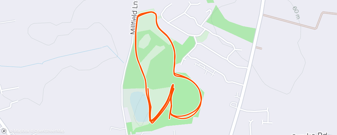 Map of the activity, Mill fields parkrun