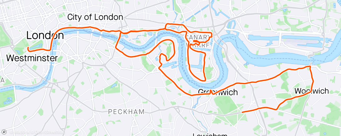 Map of the activity, London Marathon 2024 ❤️