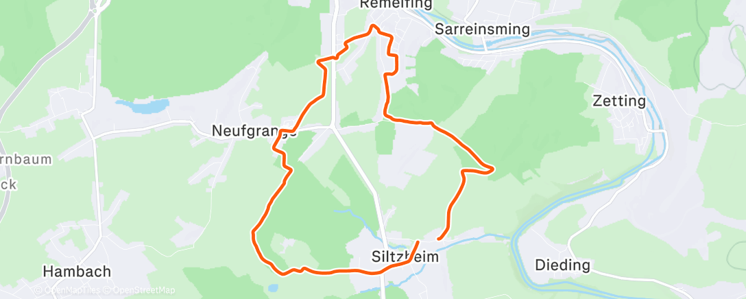 Map of the activity, Trail le matin