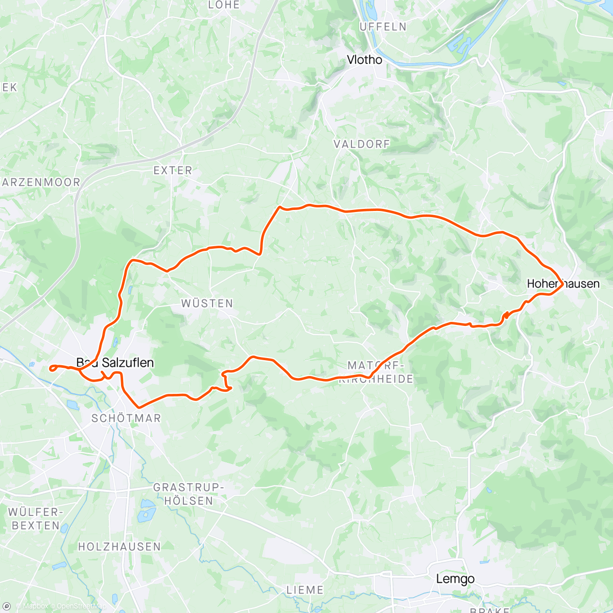 Map of the activity, Lipperlandrunde - Tour de Hollenstein - Kalletal 😀