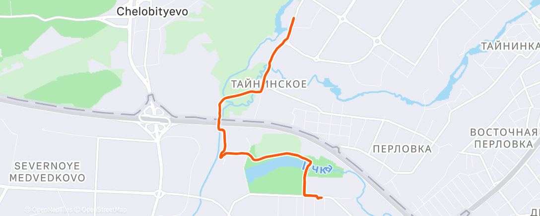 Map of the activity, Вечерний забег