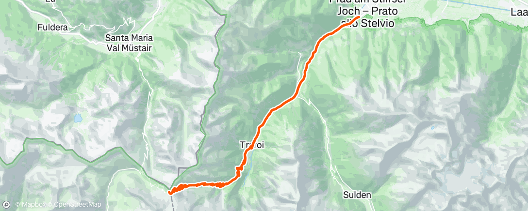 Map of the activity, Snartur til Stelvio