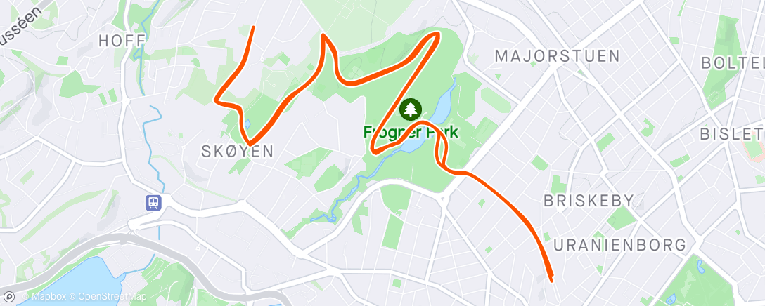 アクティビティ「Rolig 10km flatt på grus」の地図