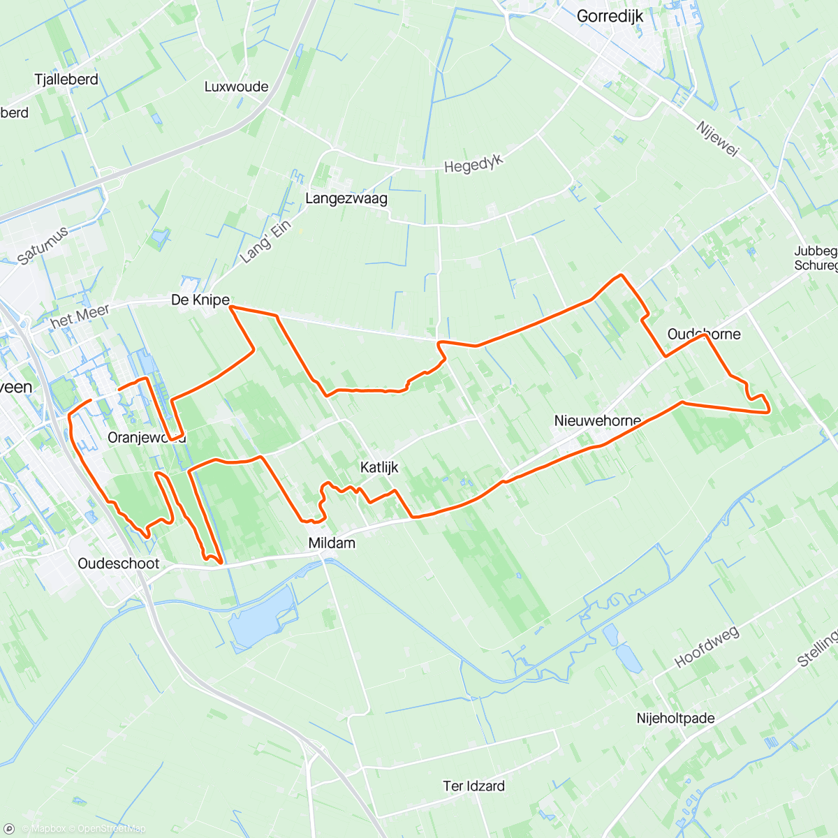 Mapa da atividade, Evening Ride MTB