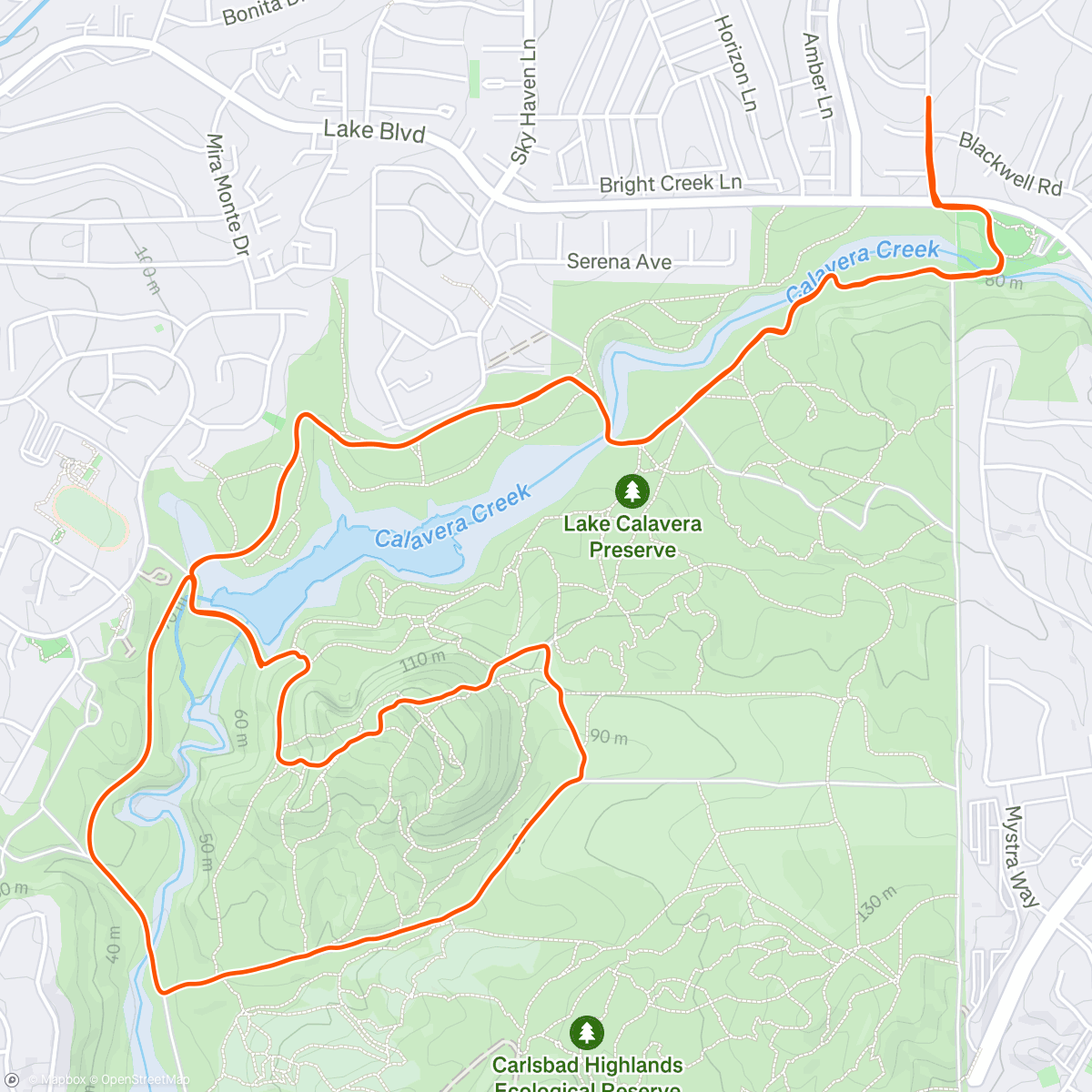 Map of the activity, Morning Trail Run
