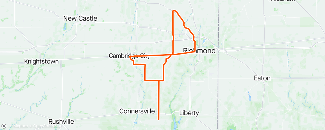 Map of the activity, Afternoon ride.