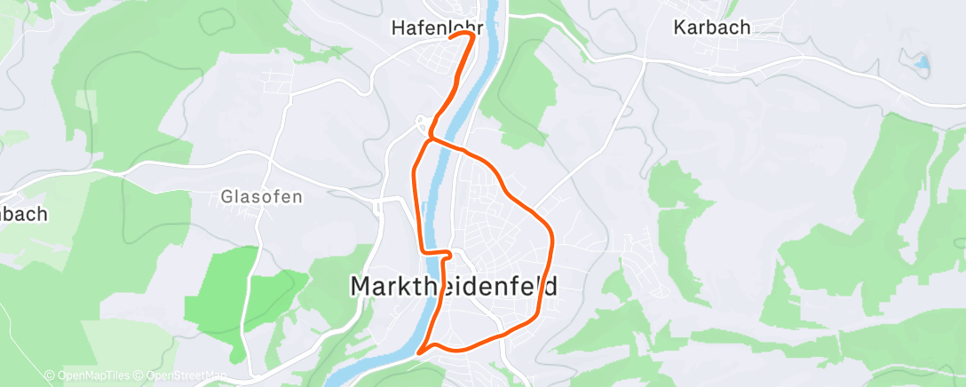 Map of the activity, Evening Run