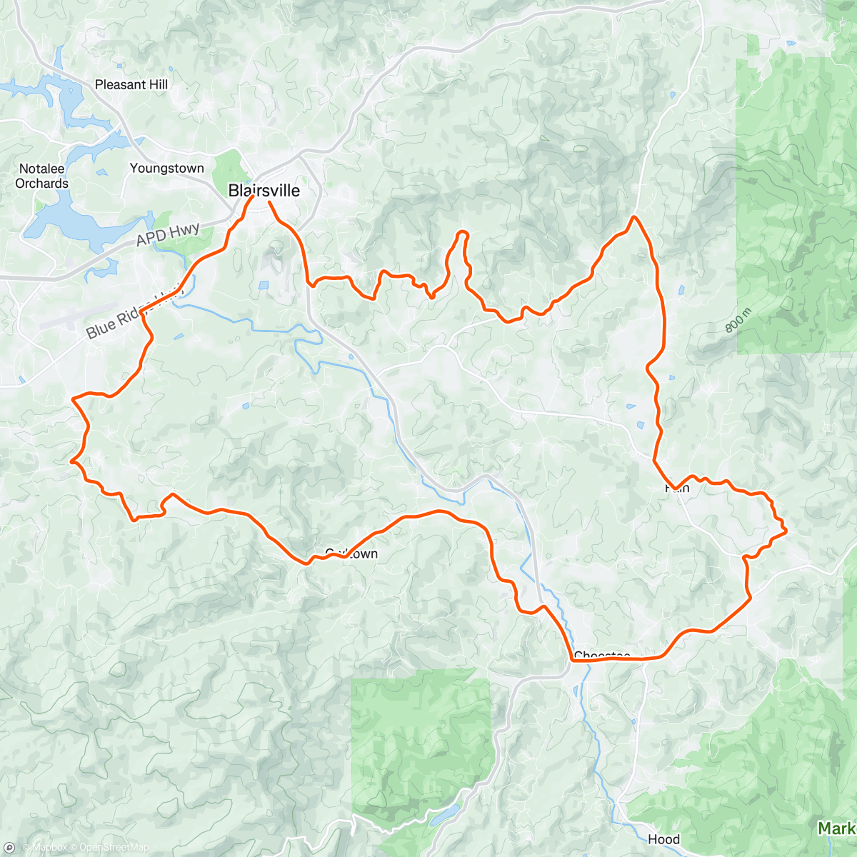 Map of the activity, Evening Steady Ride