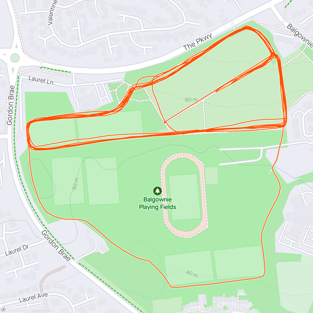 Map of the activity, Metro XC 5 X long loop