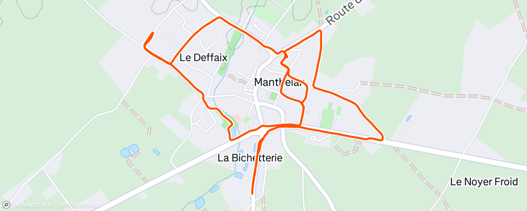 Map of the activity, Course à pied dans l'après-midi