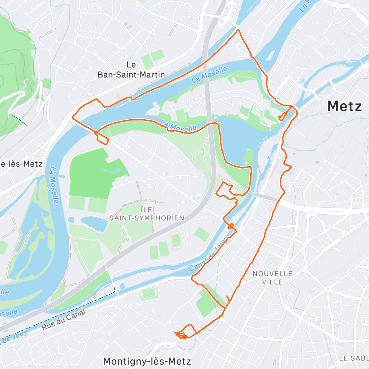 Map of the activity, 🌤️ Idem … : Au sport d’hiver 😉 …..
Euhhhhhhhh … Sur mes Terres : Nouvelle Balade / Marche 🚶‍♀️ mensuelle sur Metz  ….