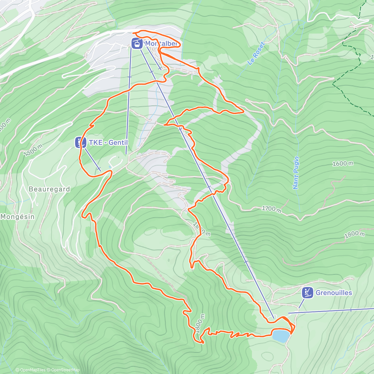 Map of the activity, D+ chill