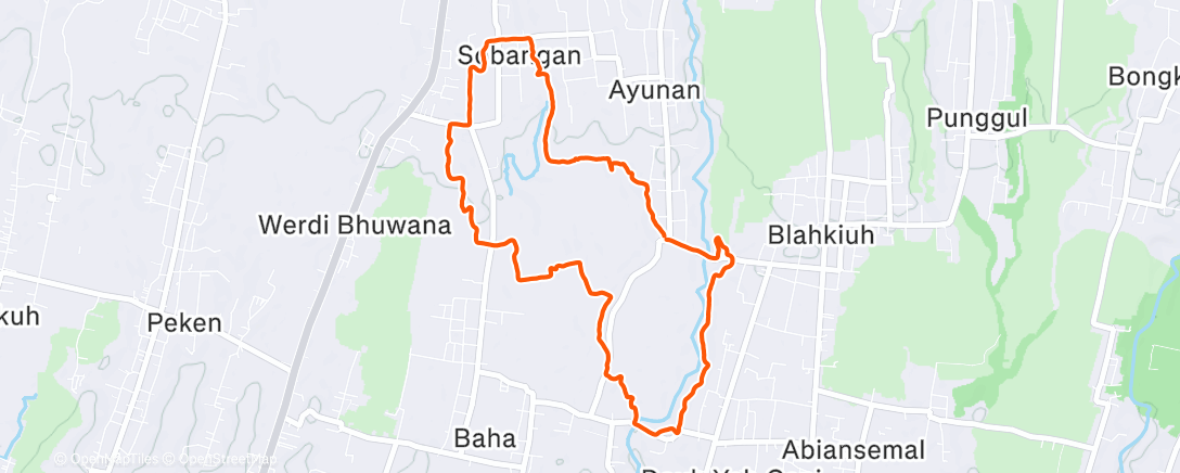 Map of the activity, Afternoon Trail Run