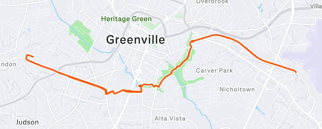 Map of the activity, Lunch Run