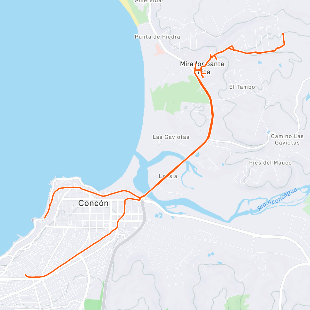 Map of the activity, Visita a mirador Sta Luisa