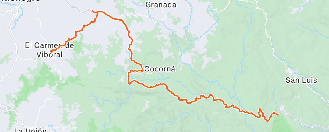 Map of the activity, Bicicleta por la mañana