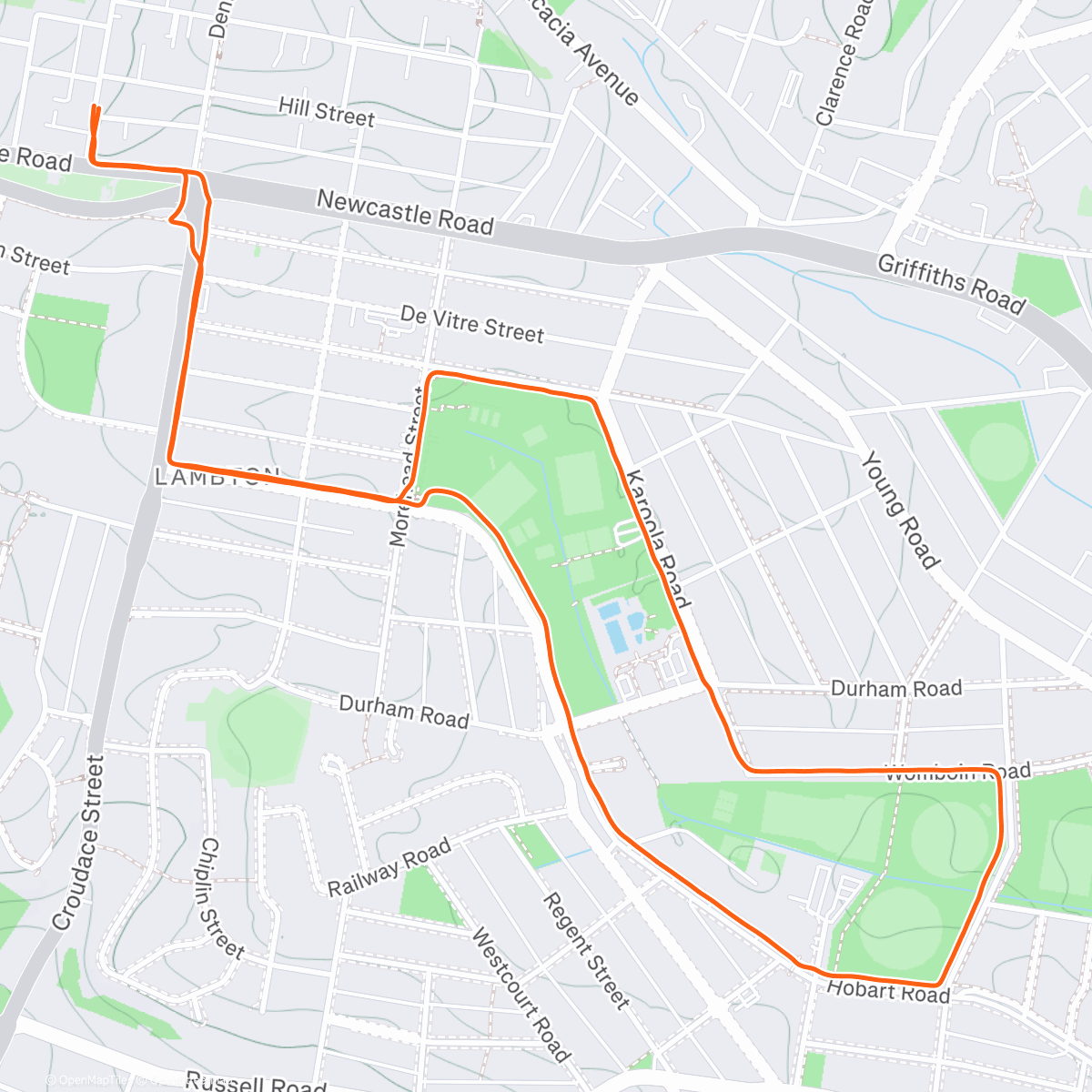 Карта физической активности (Last Sunday afternoon run for 2025)