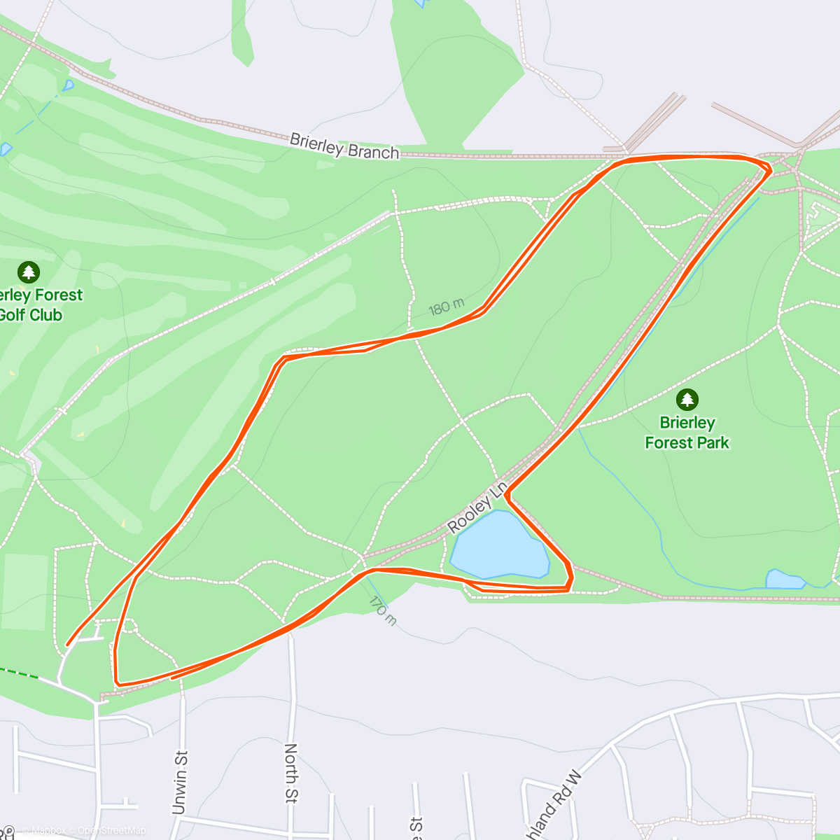 Map of the activity, Brierley Forest parkrun #283