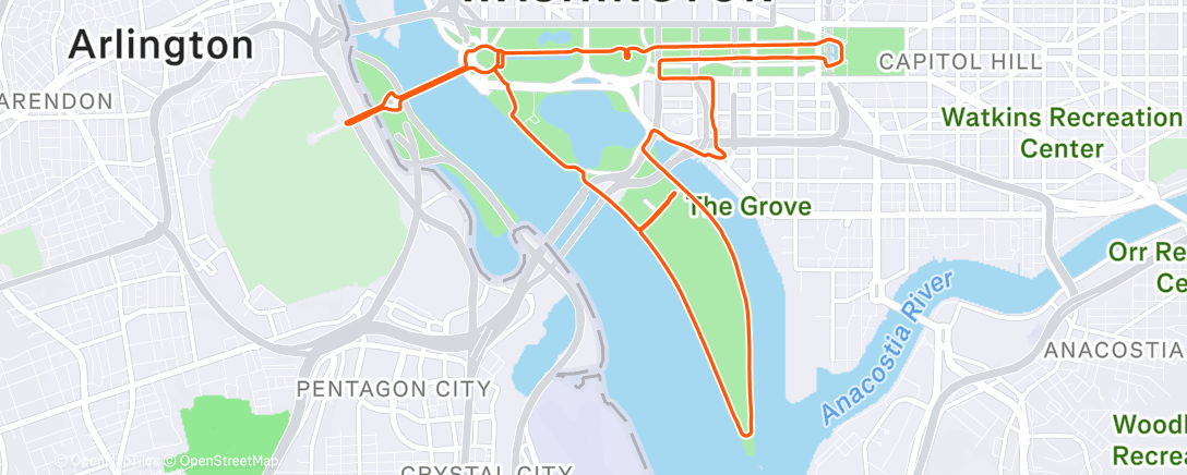 Map of the activity, Morning Run