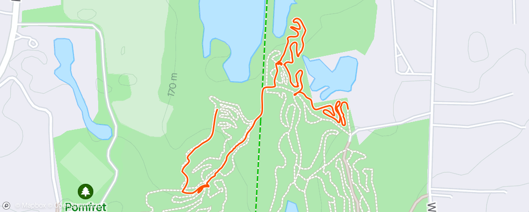 Map of the activity, Mountain biking with Sam and Ace