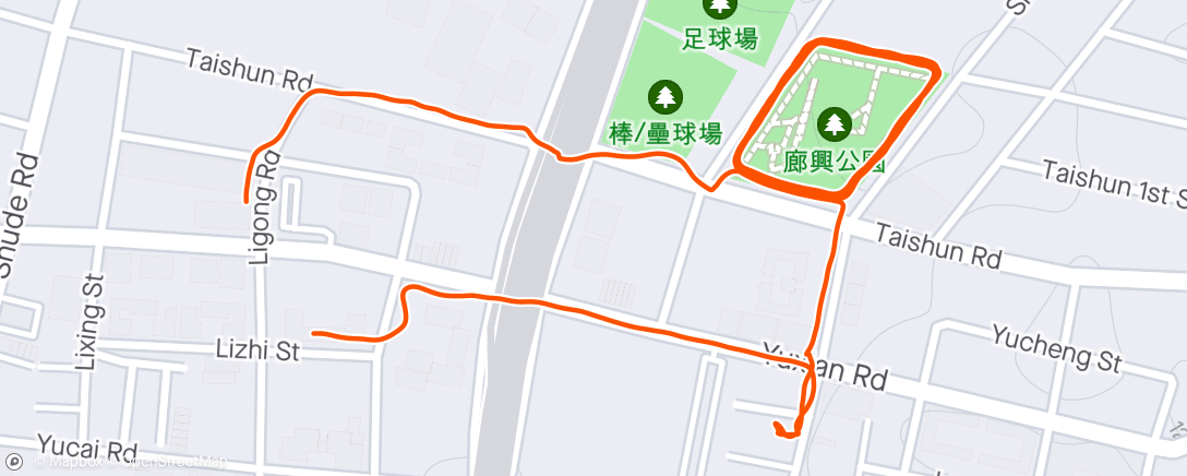 Map of the activity, 跑步