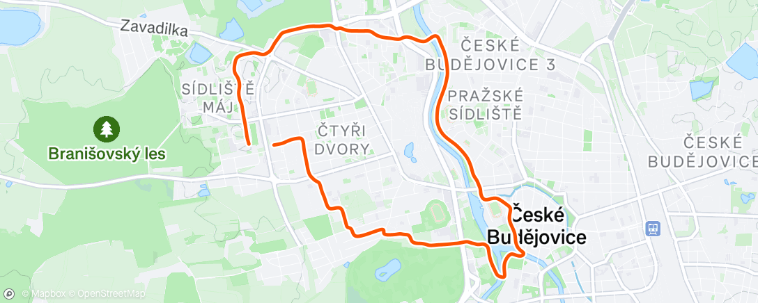 Map of the activity, Evening Run