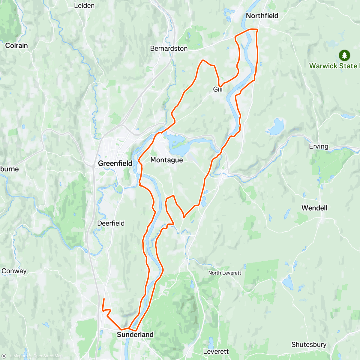 Map of the activity, Bikes Fight Cancer w Beck n Rest of Biker Chicks