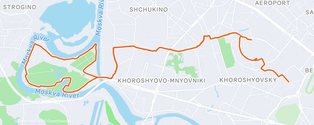 Map of the activity, Утренний забег