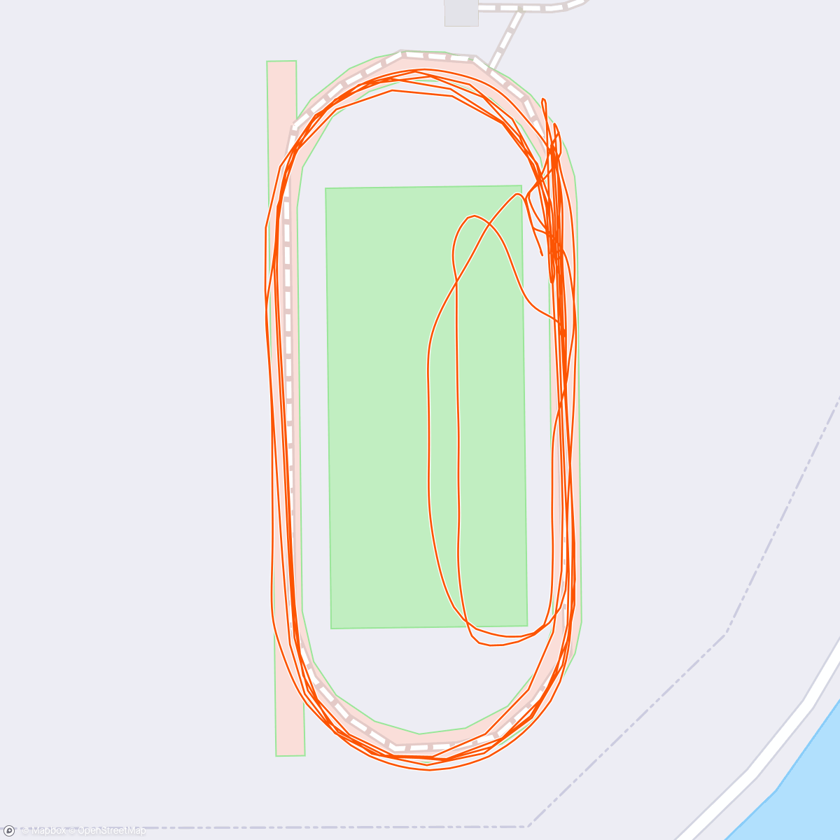 Map of the activity, 4 x 400