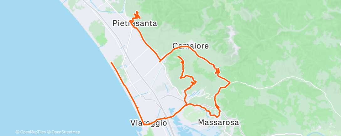 Map of the activity, Training Camp Viareggio - Day 3