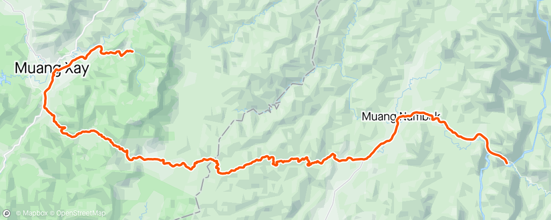 Map of the activity, Day 8 - Nong Khiaw to Muang Xay